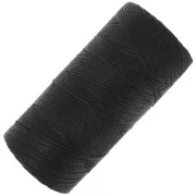 Bobine de fil ciré Linhasita pour micro macramé 0.35 mm - Black x448m