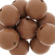 Perles rondes en bois 15 mm Marron clair x5