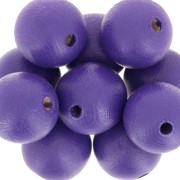 Perles rondes en bois 15 mm Violet x5|raw }}