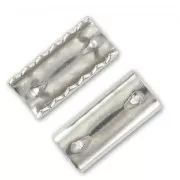 Embouts à serrer pour élastique 12x8 mm rhodié x4