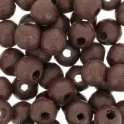 Perles rondes en bois 6 mm Marron Foncé x25