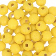 Perles rondes en bois 6 mm Jaune x25|raw }}