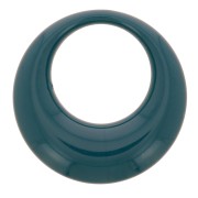 Pendentif rond évidé en résine opaque 34.5 mm - Bleu paon x1|raw }}