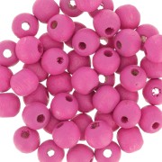 Perles rondes en bois 6 mm Rose x25|raw }}