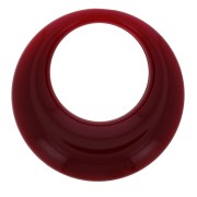 Pendentif rond évidé en résine opaque 34.5 mm - Bordeaux x1