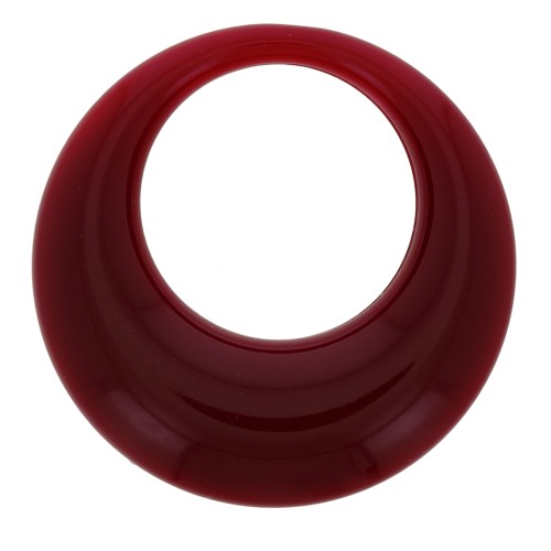 Pendentif rond évidé en résine opaque 34.5 mm - Bordeaux x1