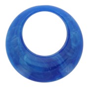 Pendentif rond évidé en résine opaque 34.5 mm - Bleu royal marbré x1|raw }}