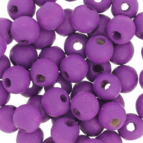 Perles rondes en bois 6 mm Amethyst x25