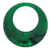 Pendentif rond évidé en résine opaque 34.5 mm - Vert foncé marbré x1|raw }}