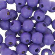 Perles rondes en bois 6 mm Violet x25