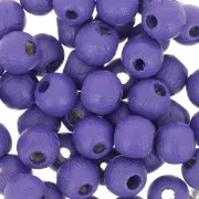 Perles rondes en bois 6 mm Violet x25