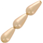 Perles nacrées Preciosa - Pearshape Pearl 15x8 mm - Gold x5|raw }}