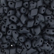Perles en verre Mini Gemduo 2 trous 6x4 mm - Jet Mat x5g