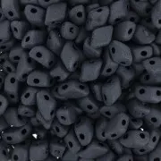 Perles en verre Mini Gemduo 2 trous 6x4 mm - Jet Mat x5g