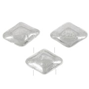 Perles en verre Mini Gemduo 2 trous 6x4 mm - Silver Plated x5g
