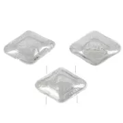 Perles en verre Mini Gemduo 2 trous 6x4 mm - Silver Plated x5g