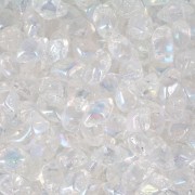 Perles en verre Mini Gemduo 2 trous 6x4 mm - Crystal AB x5g