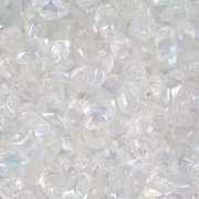 Perles en verre Mini Gemduo 2 trous 6x4 mm - Crystal AB x5g