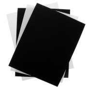 Coupons de feutrine pour broderie 28x22 cm - Blanc - Noir x4