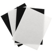 Coupons de feutrine pour broderie 14x11 cm - Blanc - Noir x4