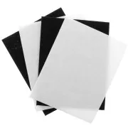 Coupons de feutrine pour broderie 14x11 cm - Blanc - Noir x4
