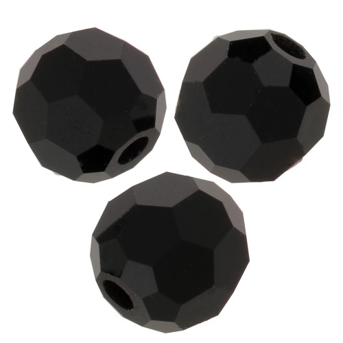 Perles rondes facettées Preciosa - Round Bead 4 mm - Jet x20