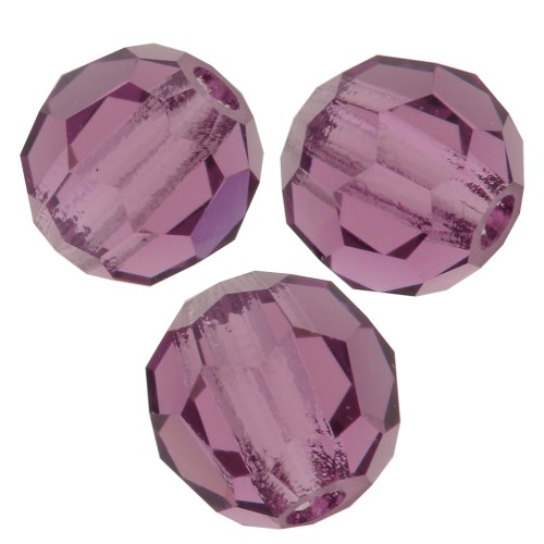 Perles rondes facettées Preciosa - Round Bead 4 mm - Amethyst x20