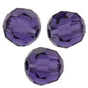 Perles rondes facettées Preciosa - Round Bead 4 mm - Deep Tanzanite x20