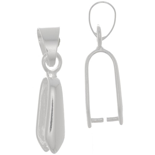 Attache pendentif 25 mm - Placage Argent fin x1