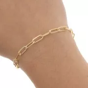 Chaîne maille Rectangle limée 4.4 mm - Plaqué Or 3 microns x20cm