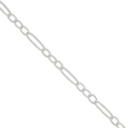 Chaîne maille fantaisie alternée (1x3) 2.5 mm - Argent 925 x50cm