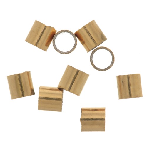 Perles tubes à écraser 1.5x1.5 mm - Acier inoxydable 316 Doré x25