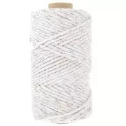 Bobine de cordon en coton pour macramé 3 mm - Mix Blanc - Doré rose x50m