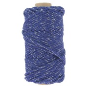 Bobine de cordon en coton pour macramé 3 mm - Mix Bleu nuit - Argenté x50m|raw }}