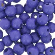 Perles rondes en bois 6 mm Bleu Nuit x25