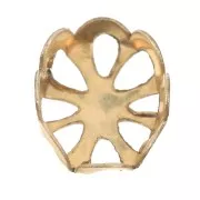 Serti ovale pour cabochon fond plat 6x4 mm - Gold filled (or laminé)  x1