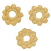 Perles rondelles fleur 6 mm - Plaqué Or 3 microns x4|raw }}