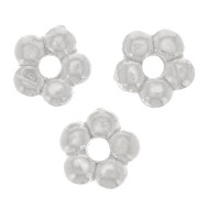 Perles rondelles forme fleur 4.5 mm - Argent 925 x4|raw }}