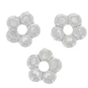 Perles rondelles forme fleur 4.5 mm - Argent 925 x4