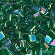 Miyuki Tila Beads 5x5x1.9 mm TL-0179 - Tr Green AB x10g