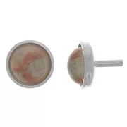 Tige support - porte cabochon 6 mm - Argenté x1
