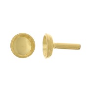 Tige support - porte cabochon 3 mm - Doré à l'or fin x1|raw }}