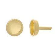Tige support - porte cabochon 4 mm - Doré à l'or fin x1