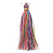 Pompon imitation fils de soie 50 mm multicolore x1|raw }}