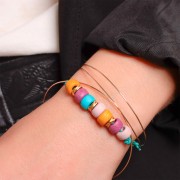 Perle rondelle carrée 7 mm - gros trou - Plaqué Or 3 microns x1