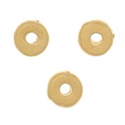 Perles rondelles Heishi - disques plats percés 3x1 mm - Plaqué Or 3 microns x4|raw }}