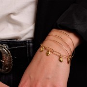 Breloque goutte irrégulière ondulé 10x6 mm - Plaqué Or 3 microns x1