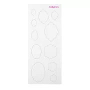 Set de gabarits flexible pour pâte polymère 165x70 mm - forme géométriques x6