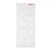 Set de gabarits flexible pour pâte polymère 165x70 mm - forme géométriques x6