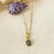 Pendentif ovale facetté 12x7 mm - Argent 925 - Cornaline x1